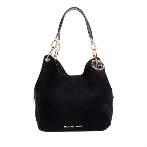 michael kors lillie signature large chain shoulder tote|Lillie Large Suede Shoulder Bag .